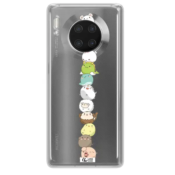 a stack of cartoon animals Huawei Mate 30 Pro Clear TPU Case