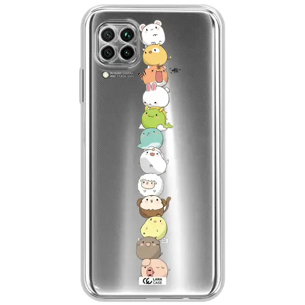 A Stack Of Cartoon Animals Huawei Nova 7I Clear Tpu Case