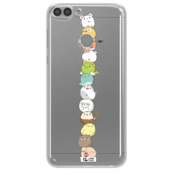 a stack of cartoon animals Huawei P Smart 2017 Clear TPU Case