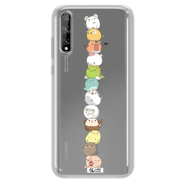 a stack of cartoon animals Huawei P Smart S Clear TPU Case