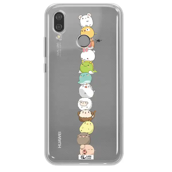 a stack of cartoon animals Huawei P20 Lite Clear TPU Case