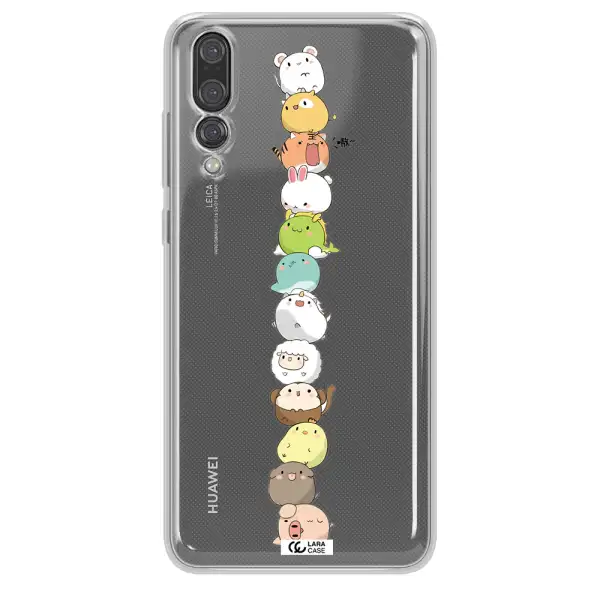 a stack of cartoon animals Huawei P20 Pro Clear TPU Case