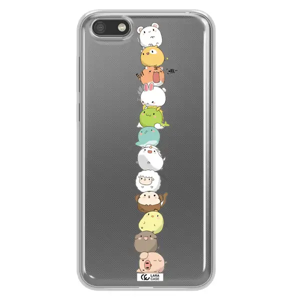 a stack of cartoon animals Huawei Y5 2018 Clear TPU Case