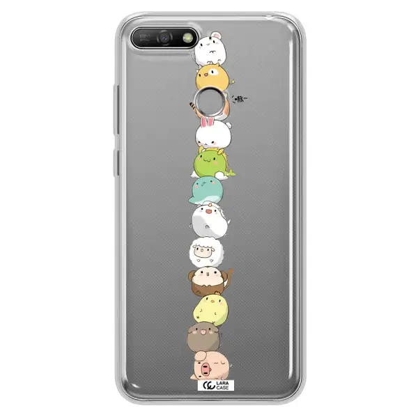 a stack of cartoon animals Huawei Y6 Prime 2018 Clear TPU Case