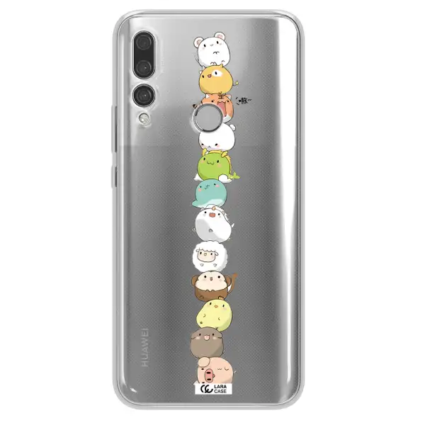 a stack of cartoon animals Huawei Y9 Prime 2019 Clear TPU Case