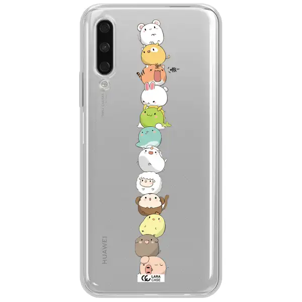 A Stack Of Cartoon Animals Huawei Y9S Clear Tpu Case