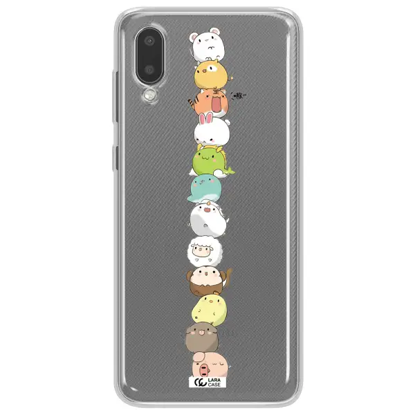 a stack of cartoon animals Samsung A02 Clear TPU Case