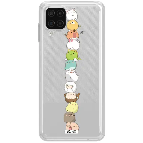 a stack of cartoon animals Samsung A12 4g Clear TPU Case