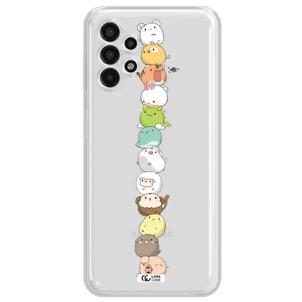 a stack of cartoon animals Samsung A13 4g Clear TPU Case