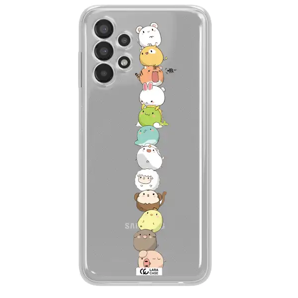 a stack of cartoon animals Samsung A13 Clear TPU Case
