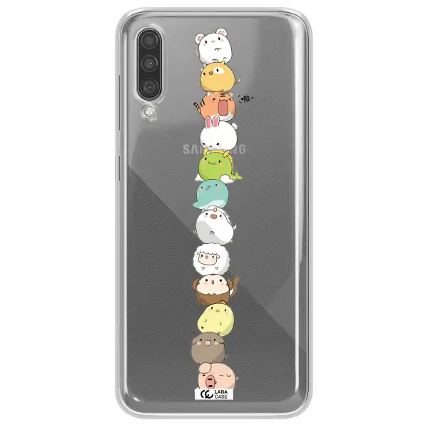 a stack of cartoon animals Samsung A30S Clear TPU Case