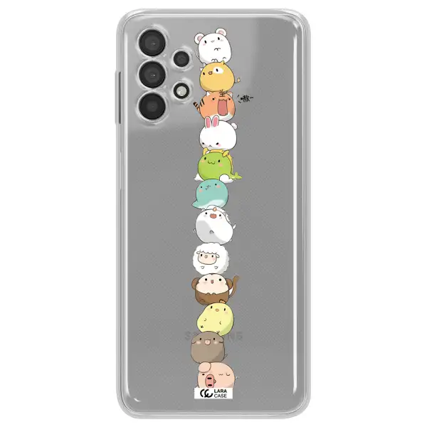 a stack of cartoon animals Samsung A32 Clear TPU Case