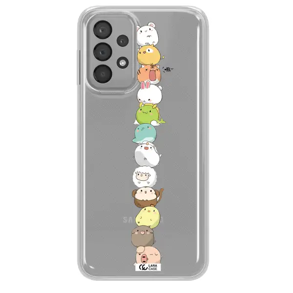 a stack of cartoon animals Samsung A33 Clear TPU Case