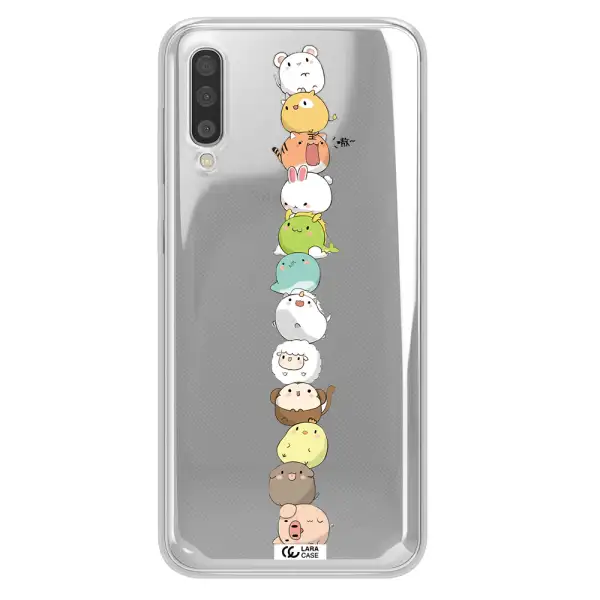 A Stack Of Cartoon Animals Samsung A50S Clear Tpu Case