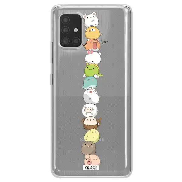 a stack of cartoon animals Samsung A51 Clear TPU Case