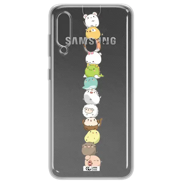 a stack of cartoon animals Samsung A60 Clear TPU Case