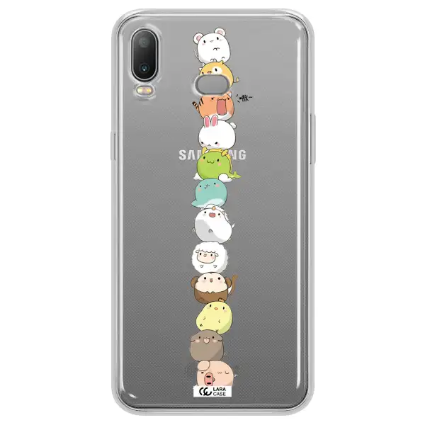 a stack of cartoon animals Samsung A6S Clear TPU Case