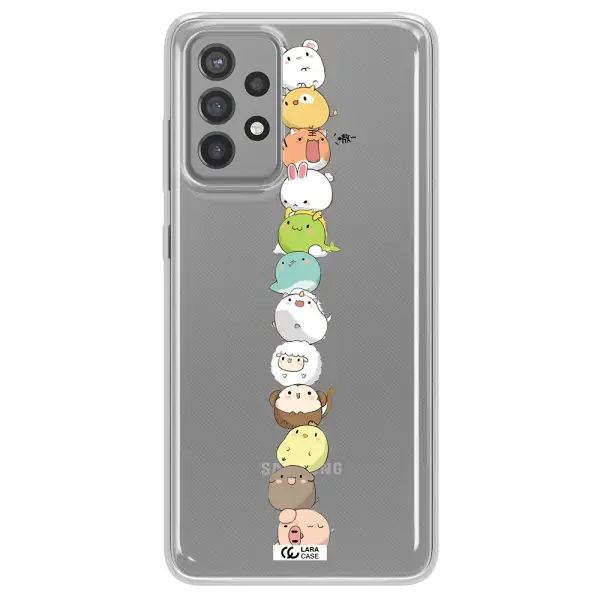 a stack of cartoon animals Samsung A72 Clear TPU Case