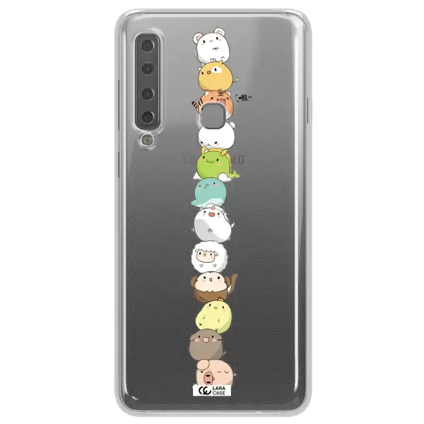 a stack of cartoon animals Samsung A9 2018 Clear TPU Case