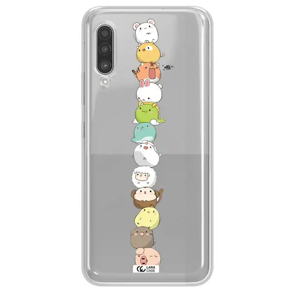 a stack of cartoon animals Samsung A90 Clear TPU Case