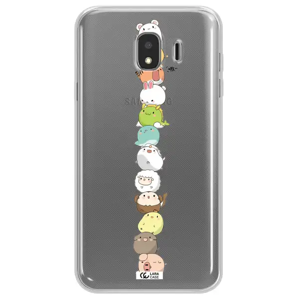 a stack of cartoon animals Samsung J4 Clear TPU Case