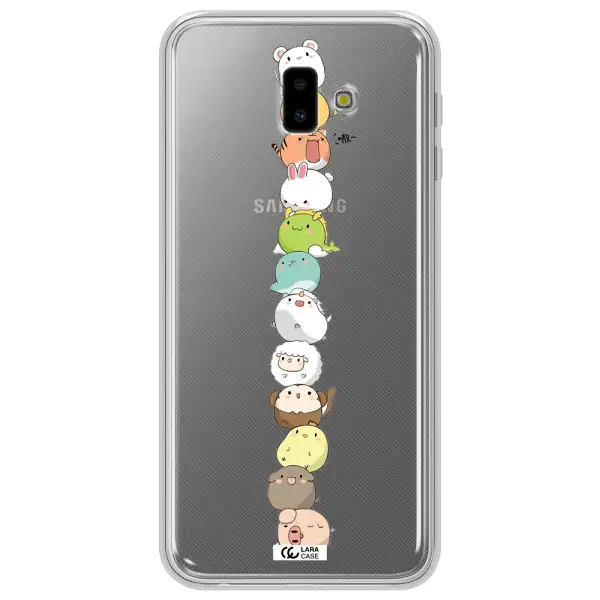 a stack of cartoon animals Samsung J6 Plus Clear TPU Case