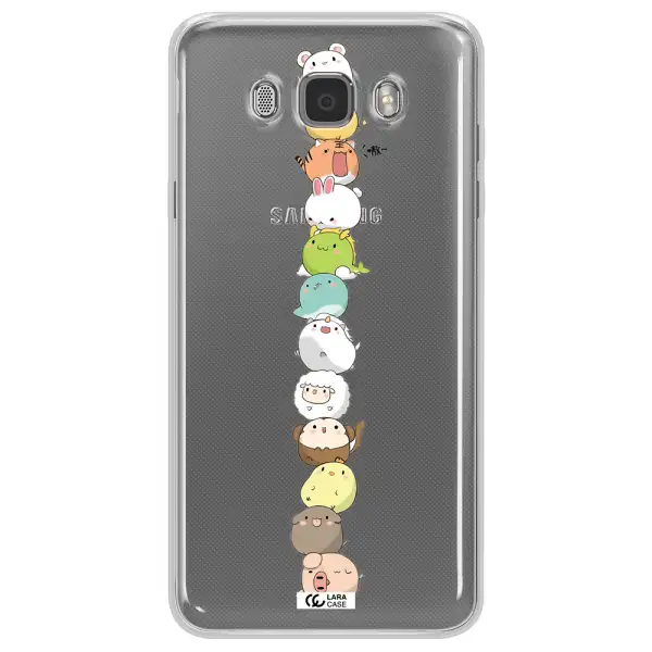 a stack of cartoon animals Samsung J7 2016 Clear TPU Case