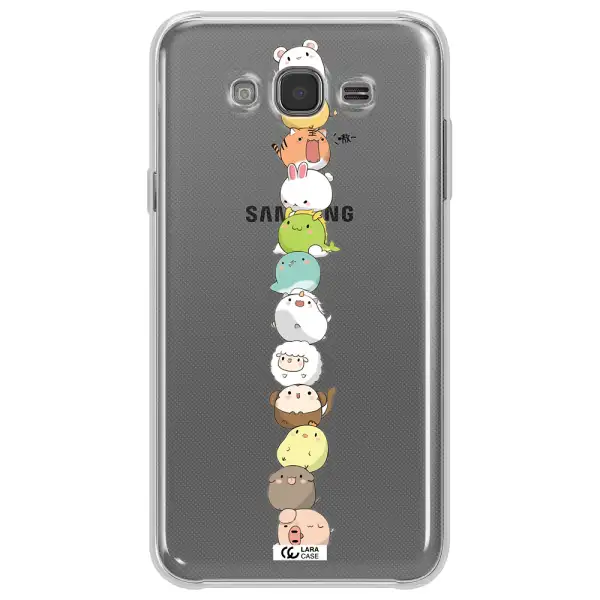 a stack of cartoon animals Samsung J7 Core Clear TPU Case
