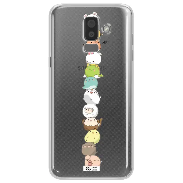 a stack of cartoon animals Samsung J8 Clear TPU Case
