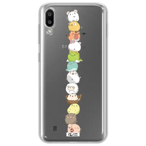 a stack of cartoon animals Samsung M10 Clear TPU Case