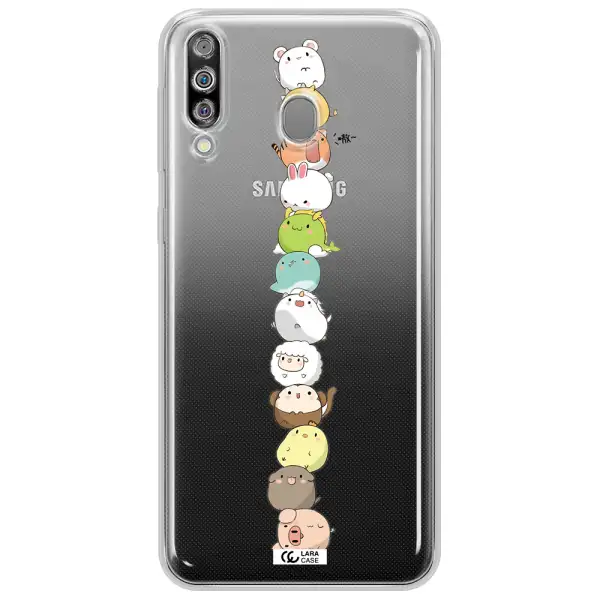 a stack of cartoon animals Samsung M30 Clear TPU Case