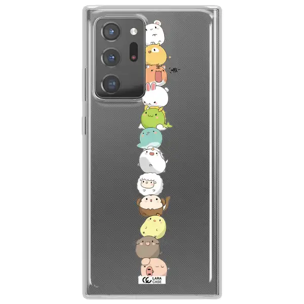 a stack of cartoon animals Samsung Note 20 Ultra Clear TPU Case