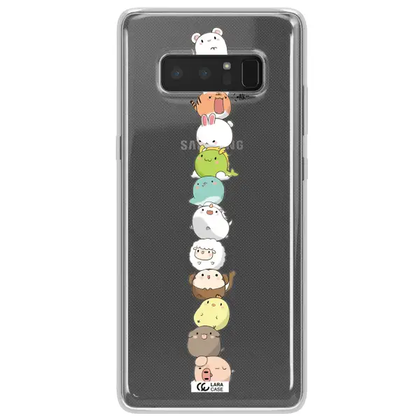 a stack of cartoon animals Samsung Note 8 Clear TPU Case