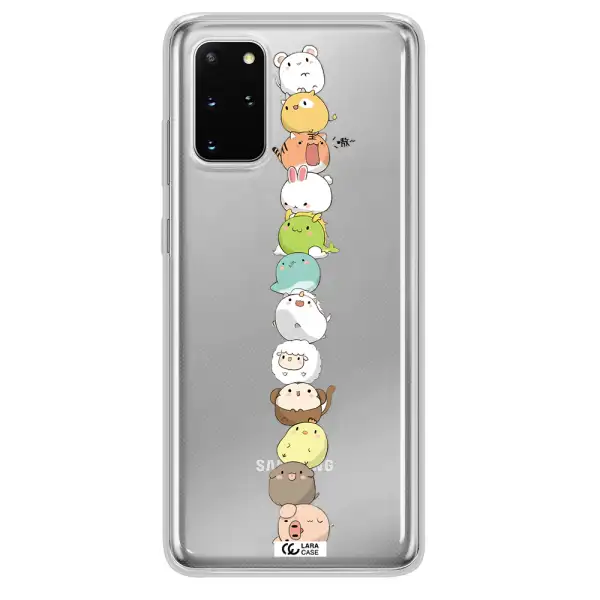 a stack of cartoon animals Samsung S 20 Plus Clear TPU Case