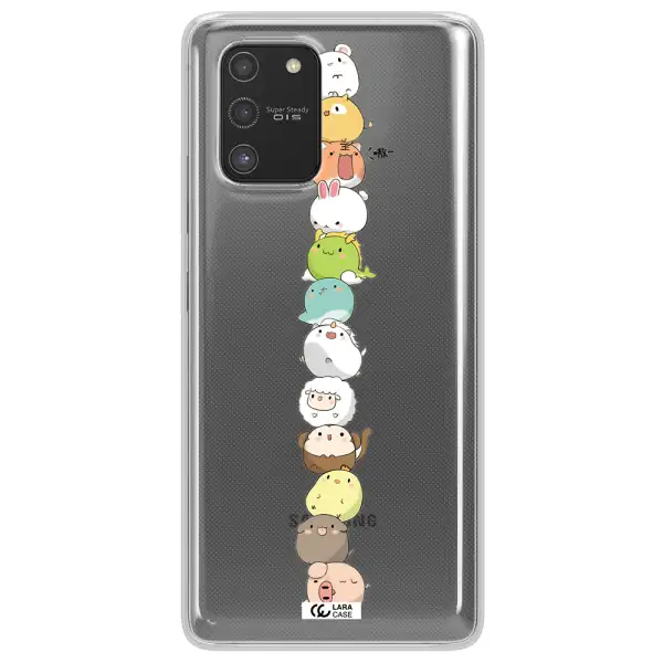 a stack of cartoon animals Samsung S10 Lite Clear TPU Case