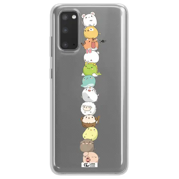 a stack of cartoon animals Samsung S20 Clear TPU Case
