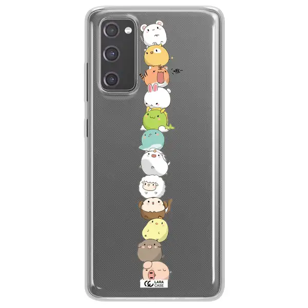 a stack of cartoon animals Samsung S20 Fe Clear TPU Case