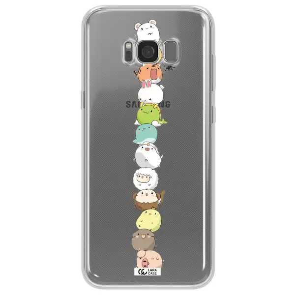 a stack of cartoon animals Samsung S8 Plus Clear TPU Case