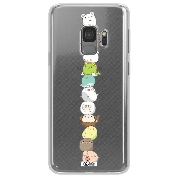 a stack of cartoon animals Samsung S9 Clear TPU Case