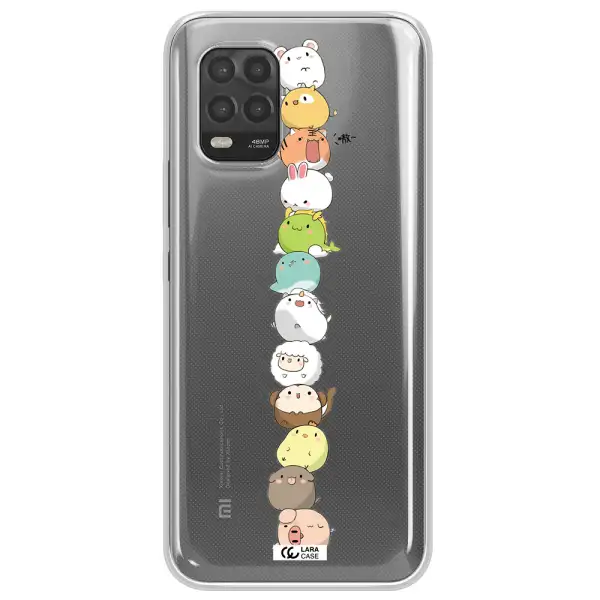 a stack of cartoon animals Xiaomi Mi 10 Lite Clear TPU Case