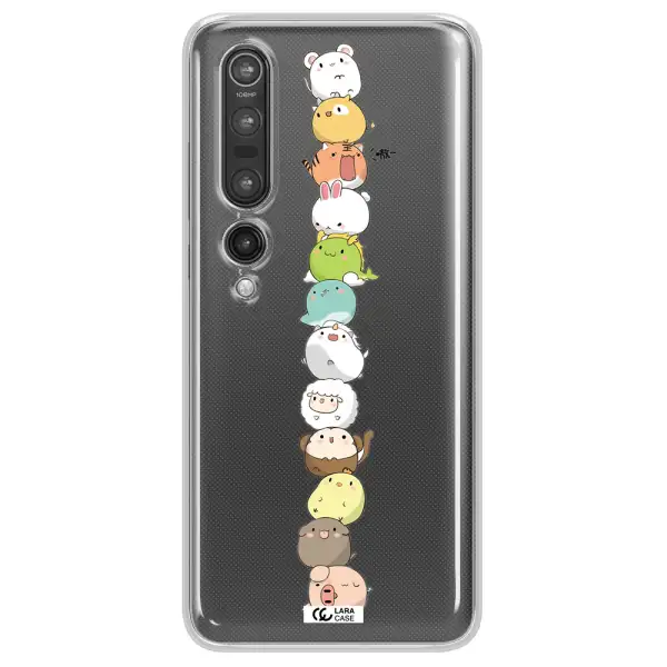 a stack of cartoon animals Xiaomi Mi 10 Pro Clear TPU Case