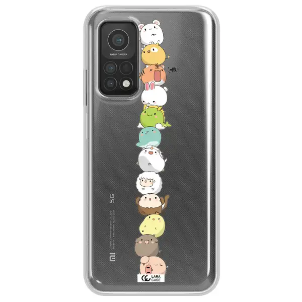 a stack of cartoon animals Xiaomi Mi 10T Clear TPU Case