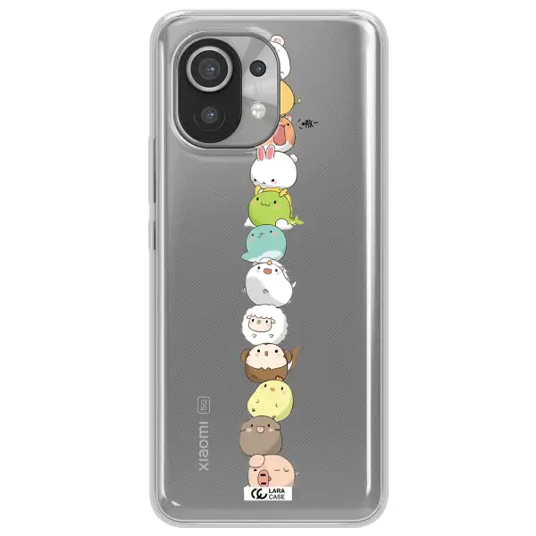 a stack of cartoon animals Xiaomi Mi 11 Clear TPU Case