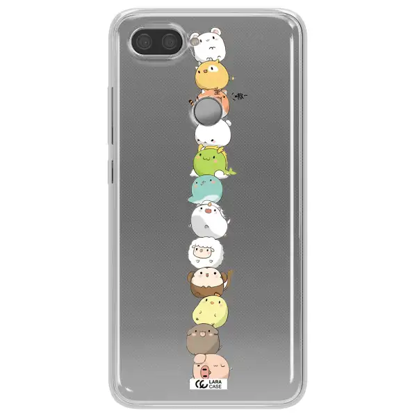a stack of cartoon animals Xiaomi Mi 8 Lite Clear TPU Case