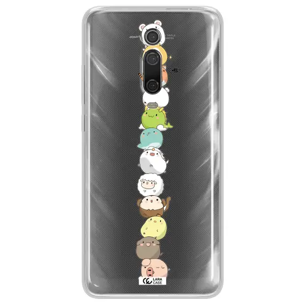 a stack of cartoon animals Xiaomi Mi 9T Clear TPU Case