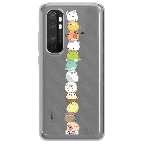 a stack of cartoon animals Xiaomi Mi Note 10 Lite Clear TPU Case