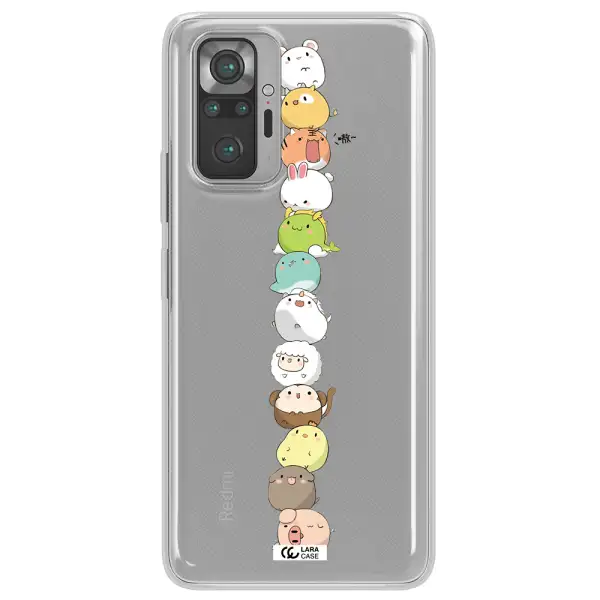 a stack of cartoon animals Xiaomi Note 10 Pro Clear TPU Case