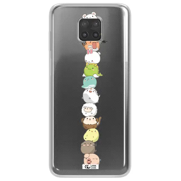 a stack of cartoon animals Xiaomi Note 9 Pro Clear TPU Case