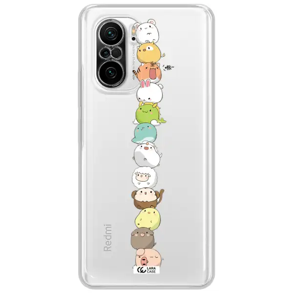 A Stack Of Cartoon Animals Xiaomi Poco F3 Clear Tpu Case
