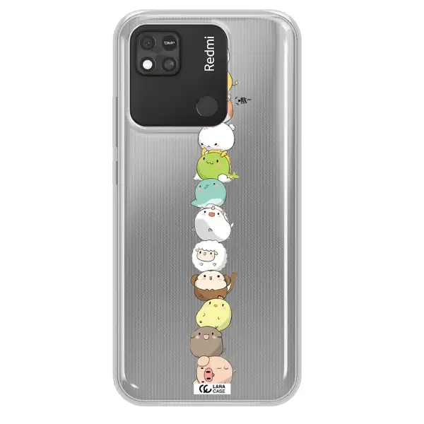 a stack of cartoon animals Xiaomi Redmi 10A Clear TPU Case